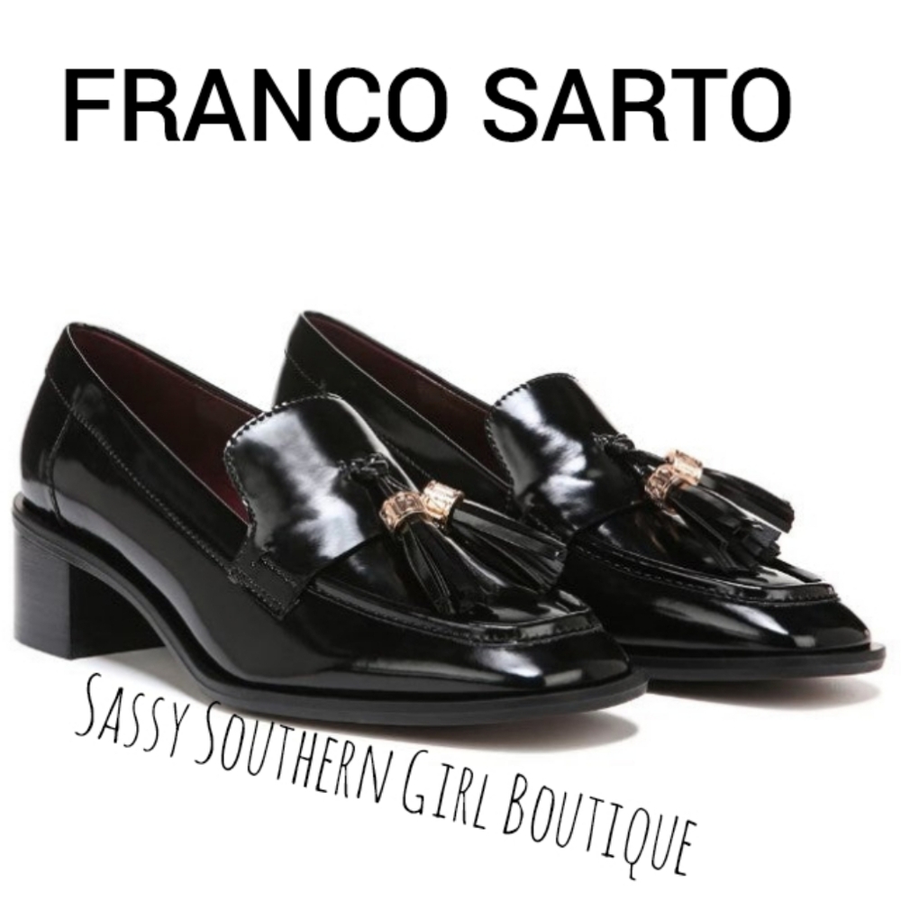 🆕⭐ Franco Sarto Black Patent Loafers